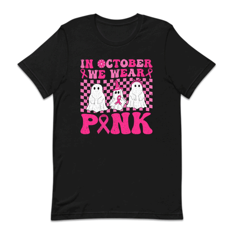 In October We Wear Pink Halloween Breast Cancer Awareness | PRODUCT CODE: NOCTBRHALBA