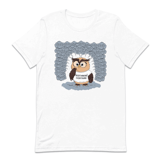 Overthinking Everything Cartoon Owl Anxiety Awareness | PRODUCT CODE: OVRWLEVYTH