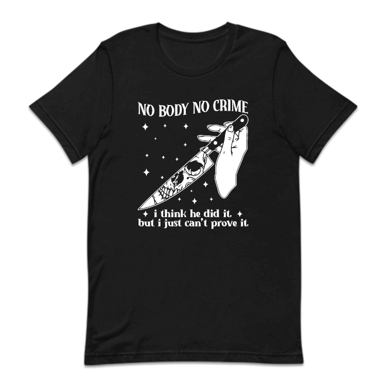 No Body No Crime Skeleton Knife Tylor Halloween | PRODUCT CODE: NBDCRSWEH