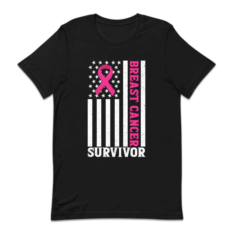 Breast Cancer Survivor USA Flag Pink Ribbon | PRODUCT CODE: BSTRCESVRF