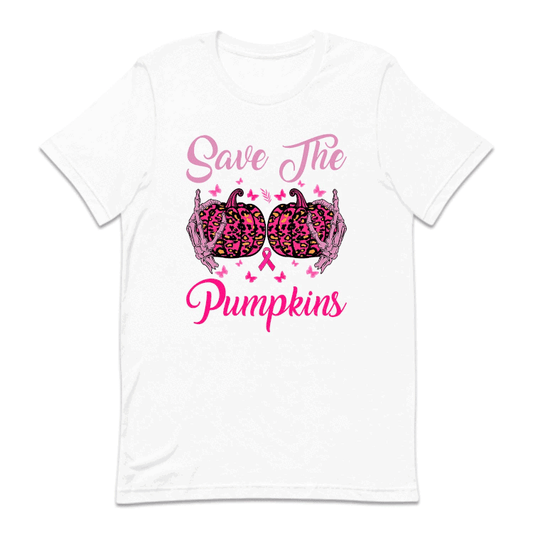 Save The Pumpkins Skeleton Hands Halloween Breast Cancer | PRODUCT CODE: SAHEPKMBRS