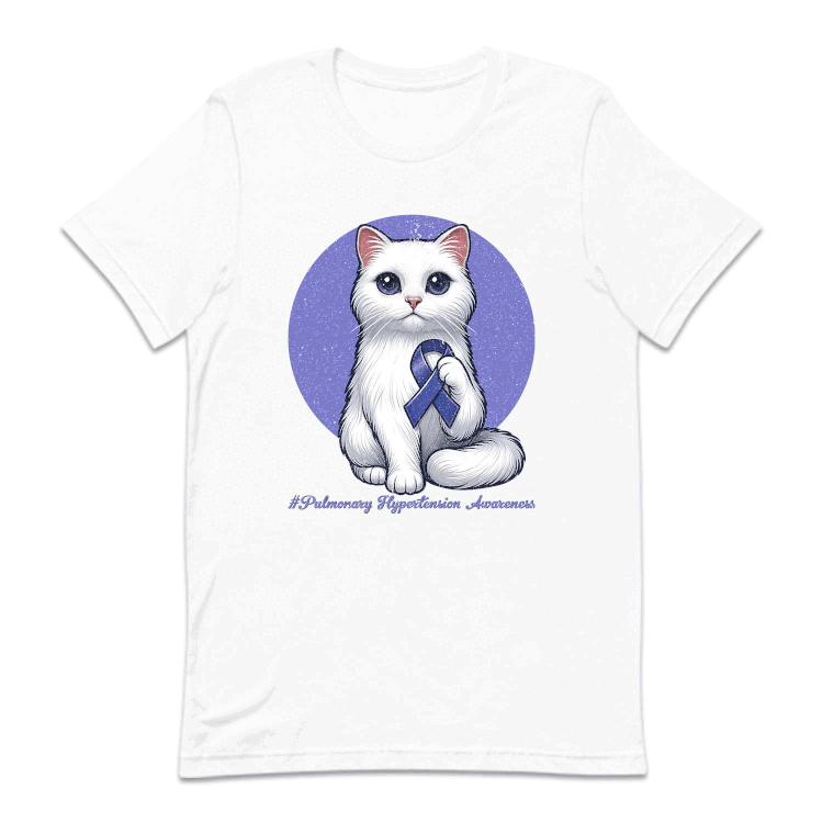 Pulmonary Hypertension Awareness Cat Holding Purple Ribbon | PRODUCT CODE: PLHPRTNSAW