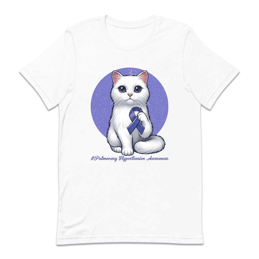 Pulmonary Hypertension Awareness Cat Holding Purple Ribbon | PRODUCT CODE: PLHPRTNSAW