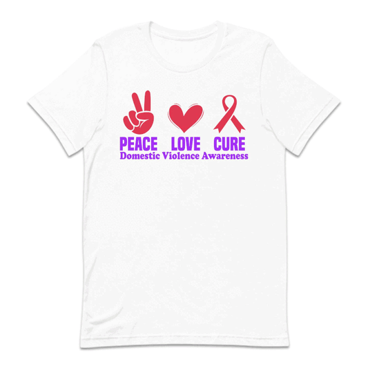 Domestic Violence Awareness Peace Love Cure Dv Survivor | PRODUCT CODE: PCELVURXDM
