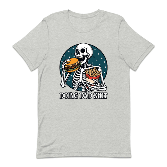 Doing Dad Shit Skeleton Eating Burger | PRODUCT CODE: SKLENGBRUF