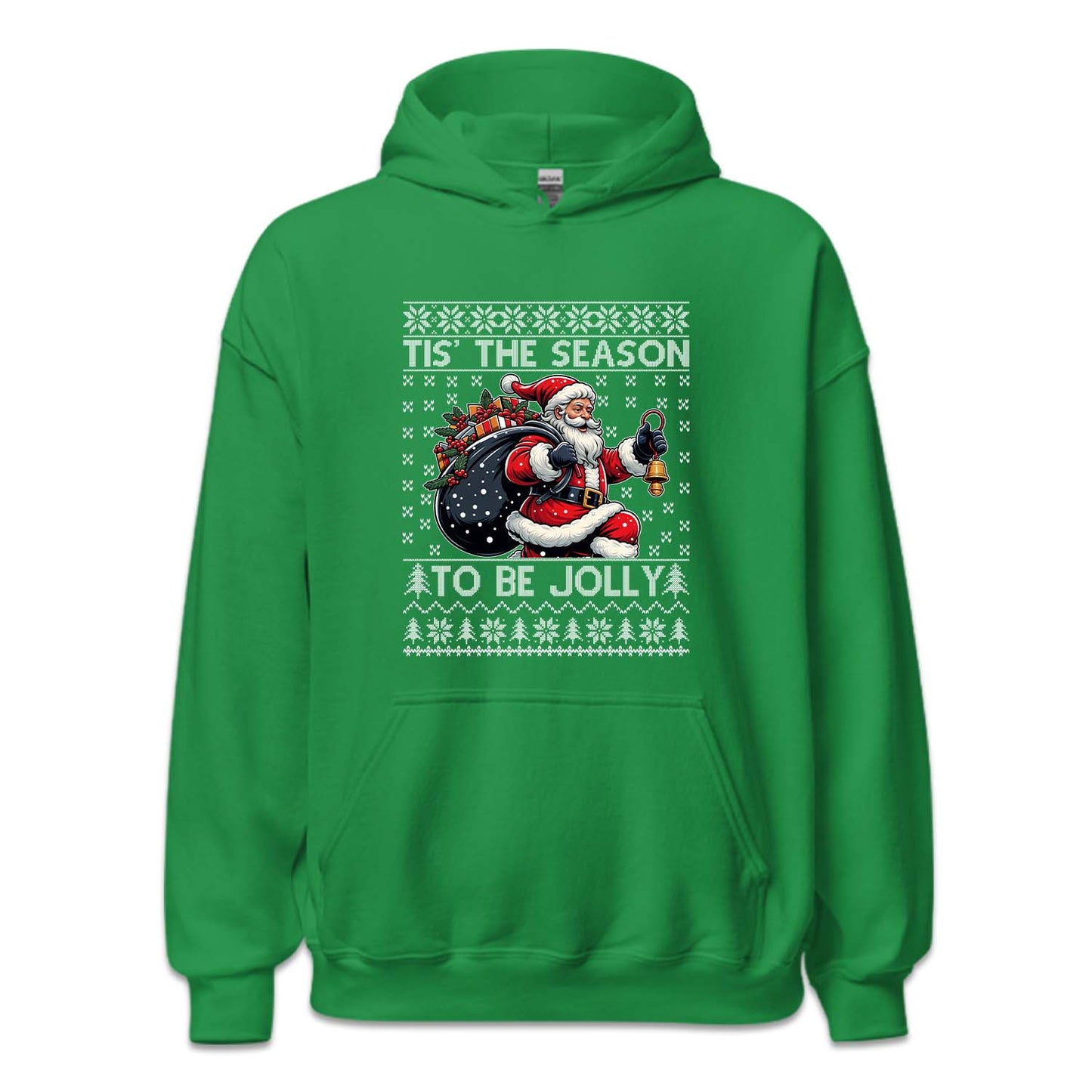 Tis The Season To Be Jolly Santa Carrying Gift Bag Ugly Christmas | PRODUCT CODE: TSHANOBJLYC