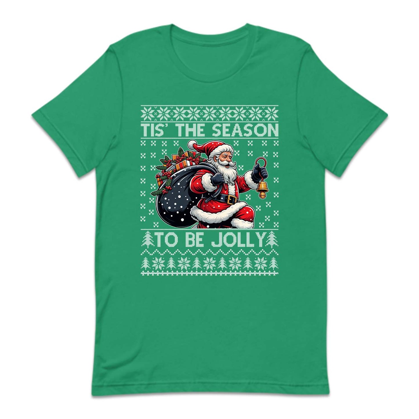 Tis The Season To Be Jolly Santa Carrying Gift Bag Ugly Christmas | PRODUCT CODE: TSHANOBJLYC