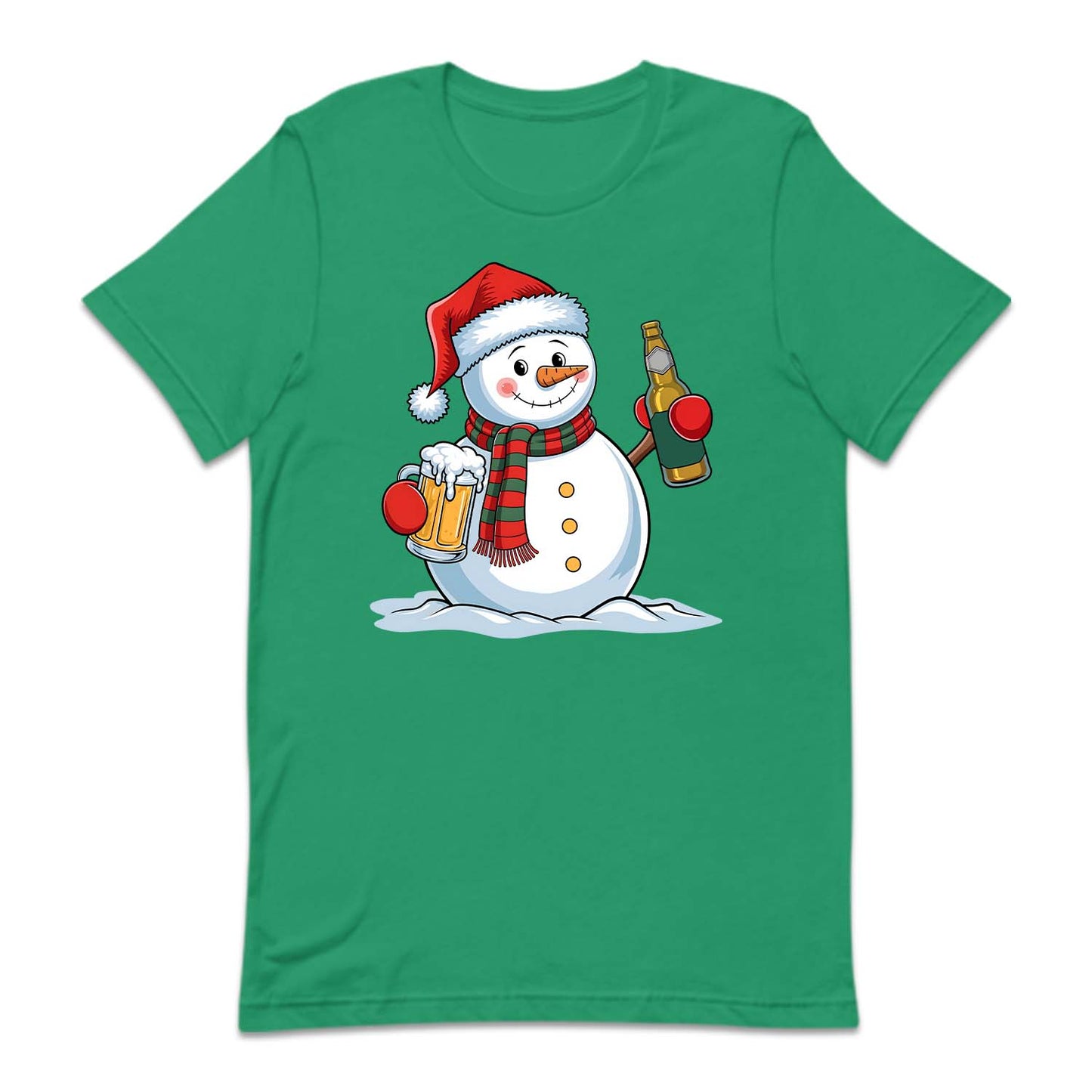 Christmas Snowman Drinking Beer Merry Beermas Xmas Frosty Beer | PRODUCT CODE: CTSNWMDRKBF