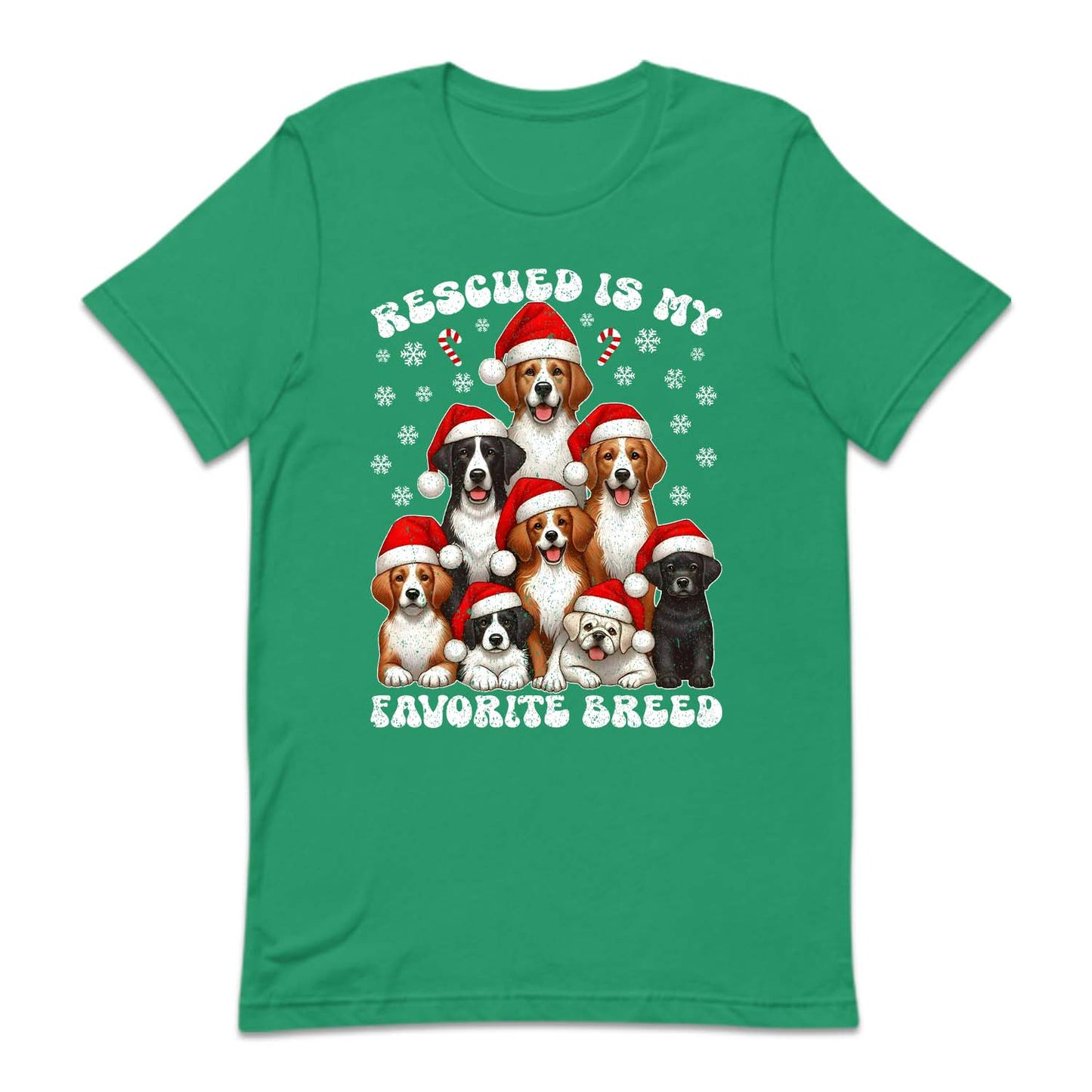 Christmas Dog Rescued Is My Favorite Breed Xmas Dogs | PRODUCT CODE: CHRTMSGDOAN