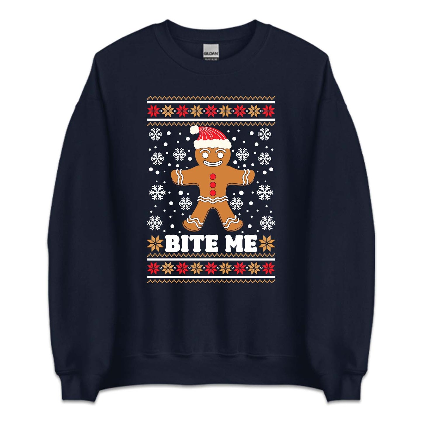 Bite Me Gingerbread Christmas Funny Holiday Cookie Xmas | PRODUCT CODE: BTMGNRBDCHM