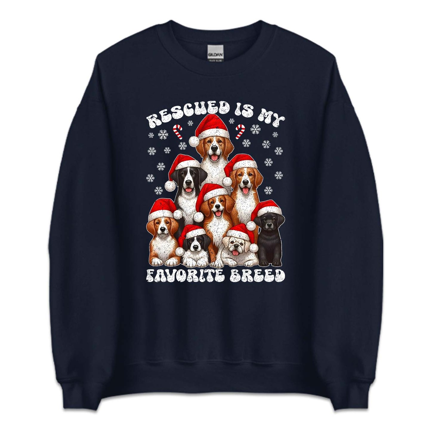 Christmas Dog Rescued Is My Favorite Breed Xmas Dogs | PRODUCT CODE: CHRTMSGDOAN