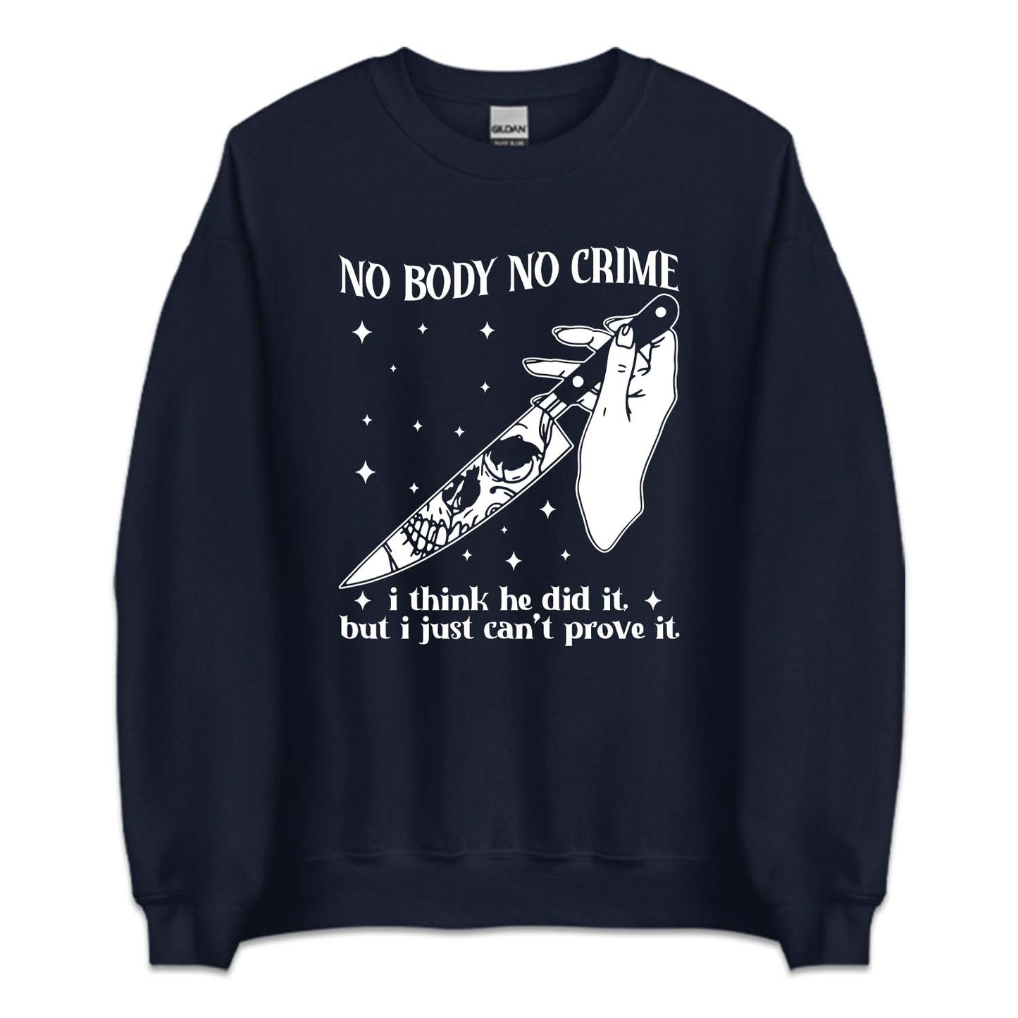 No Body No Crime Skeleton Knife Tylor Halloween | PRODUCT CODE: NBDCRSWEH