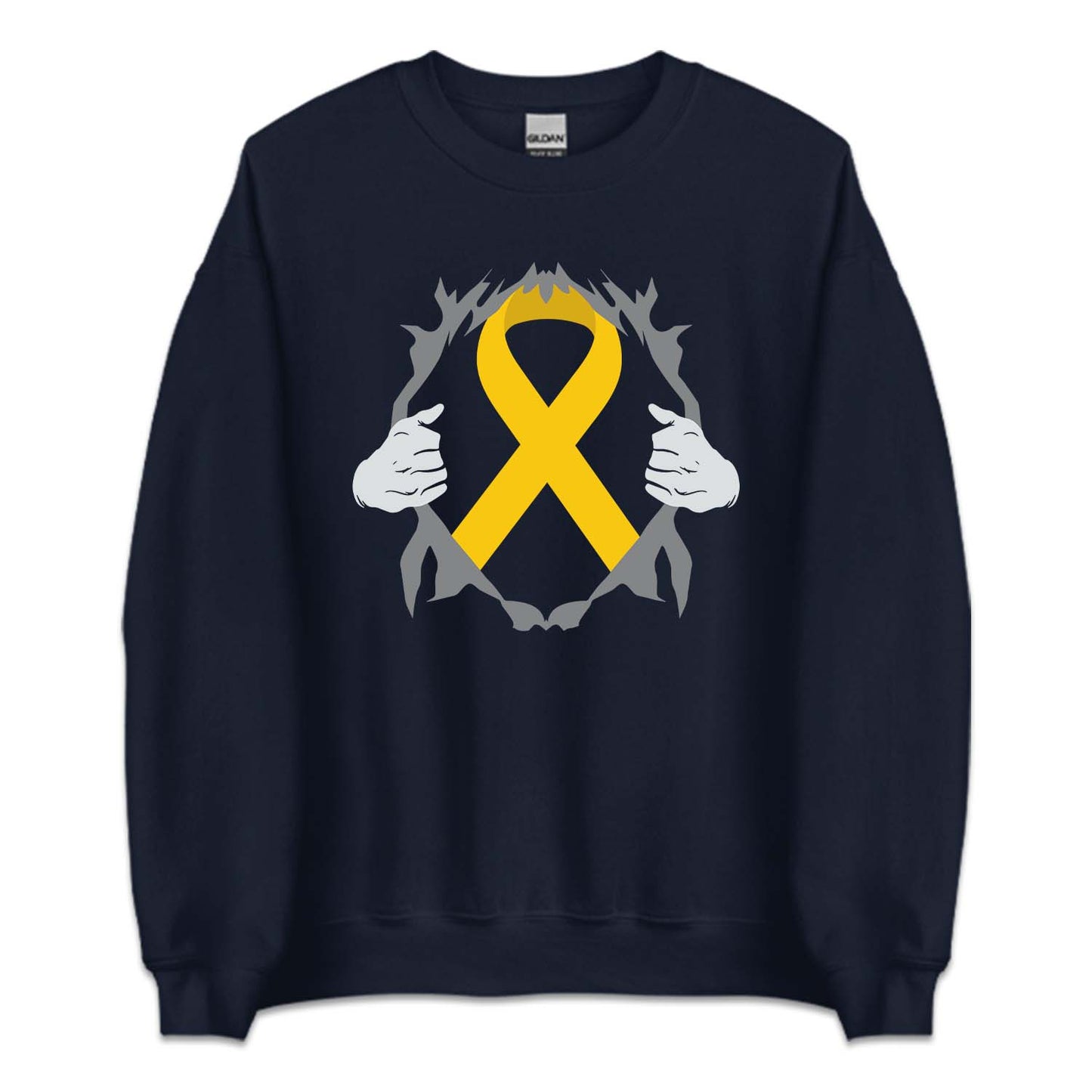 Childhood Cancer Awareness Gold Ribbon Ripped Pediatric Cancer Support | PRODUCT CODE: NSPTWGLDCH