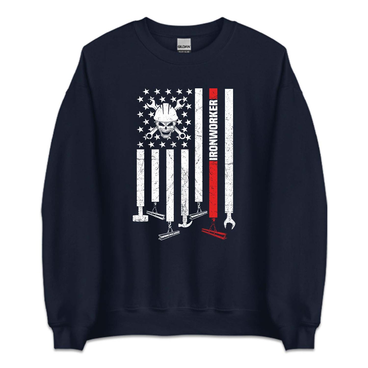 Ironworker USA Flag Patriotic Workwear Labor Day | PRODUCT CODE: RNWKEAMRCF