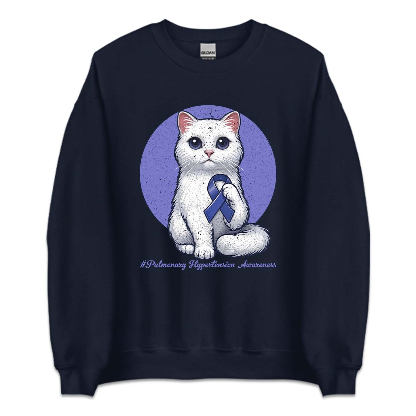 Pulmonary Hypertension Awareness Cat Holding Purple Ribbon | PRODUCT CODE: PLHPRTNSAW