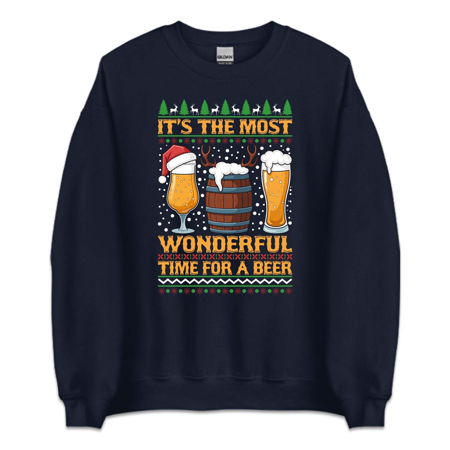 It's The Most Wonderful Time For A Beer Christmas Beer Holiday Drinking Xmas | PRODUCT CODE: TSHMOWNDCHX