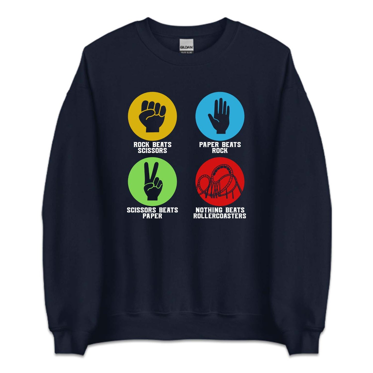 Rock Paper Scissors Nothing Beats Roller Coasters Retro Amusement Park | PRODUCT CODE: RCKPRSCNTH
