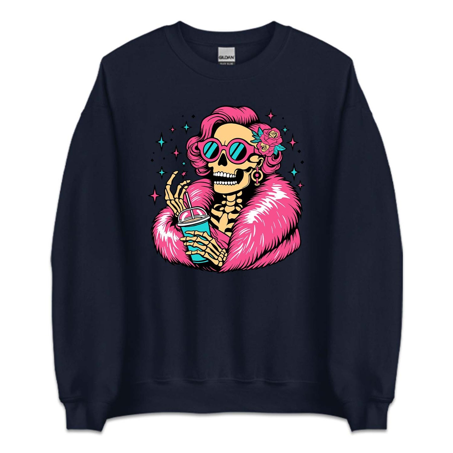 Skelton Holding Iced Coffee Cup Gothic Halloween | PRODUCT CODE: LDSKLHICF