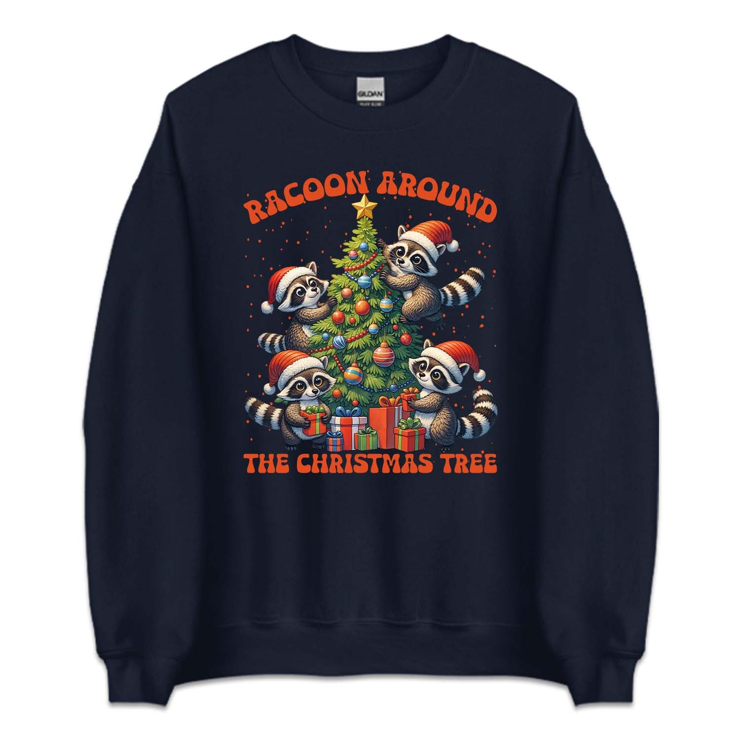 Raccoon Around The Christmas Tree Festive Holiday Xmas Raccoon | PRODUCT CODE: RCNDTRCHMSL
