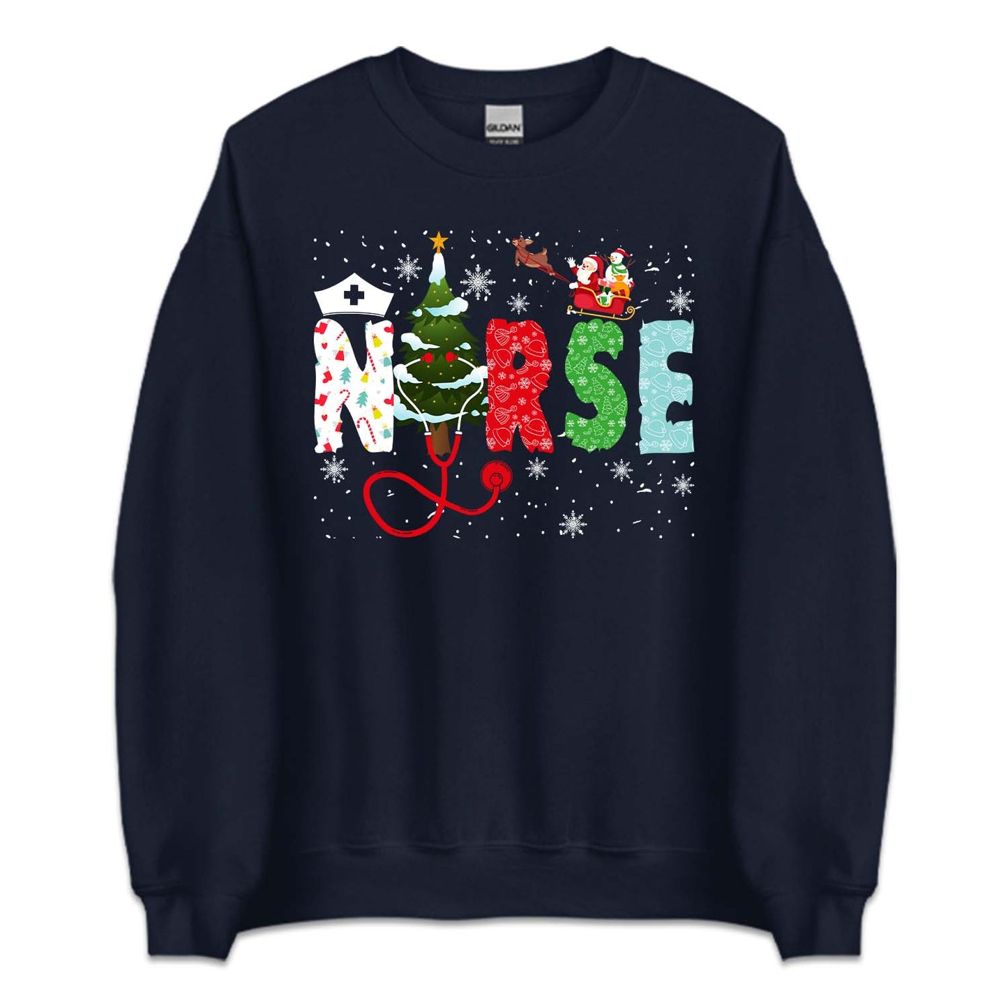 Festive Nurse Christmas Stethoscope & Santa Sleigh Xmas | PRODUCT CODE: FSTVENRUCHM