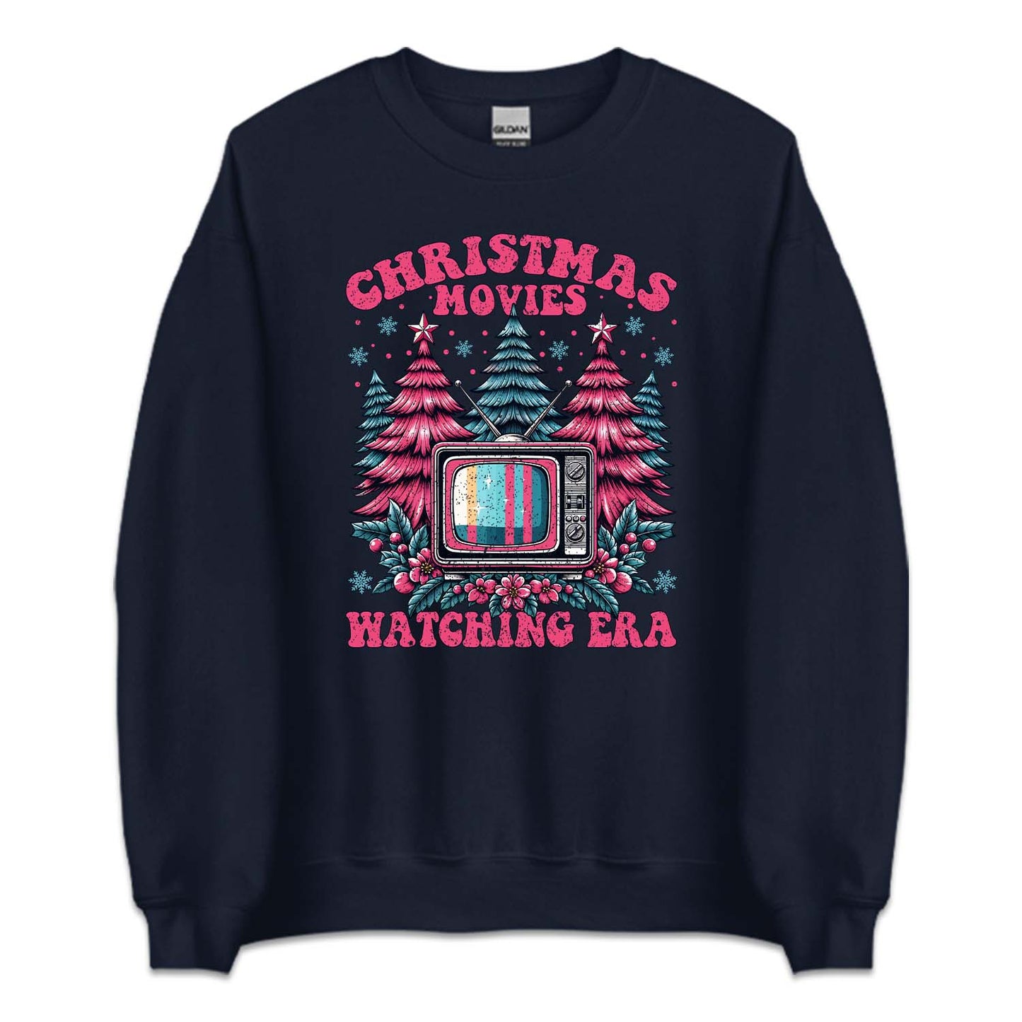 Pink Christmas Movies Watching Era Cozy Xmas Movie Night | PRODUCT CODE: PKCRTMVESWR