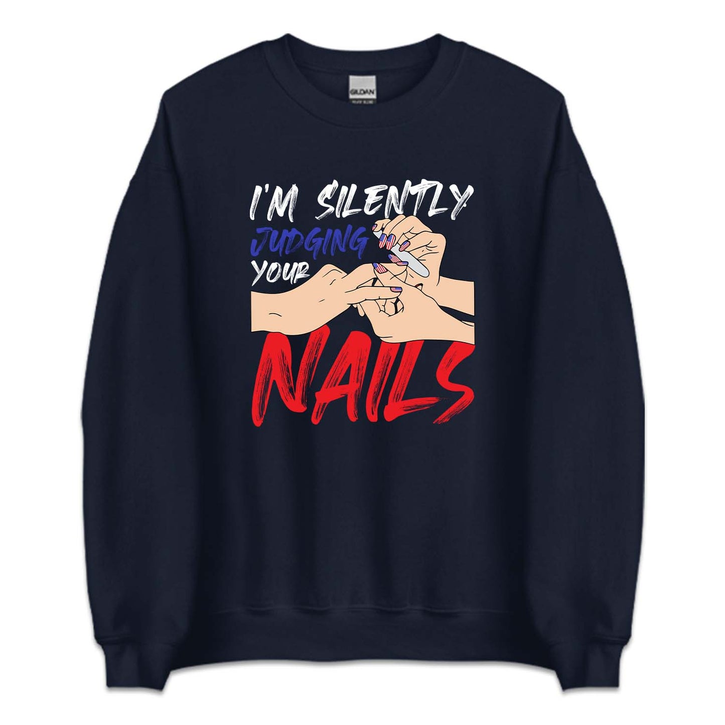 I'm Silently Judging Your Nails 4th of July Nails | PRODUCT CODE: MSLNTYRNL