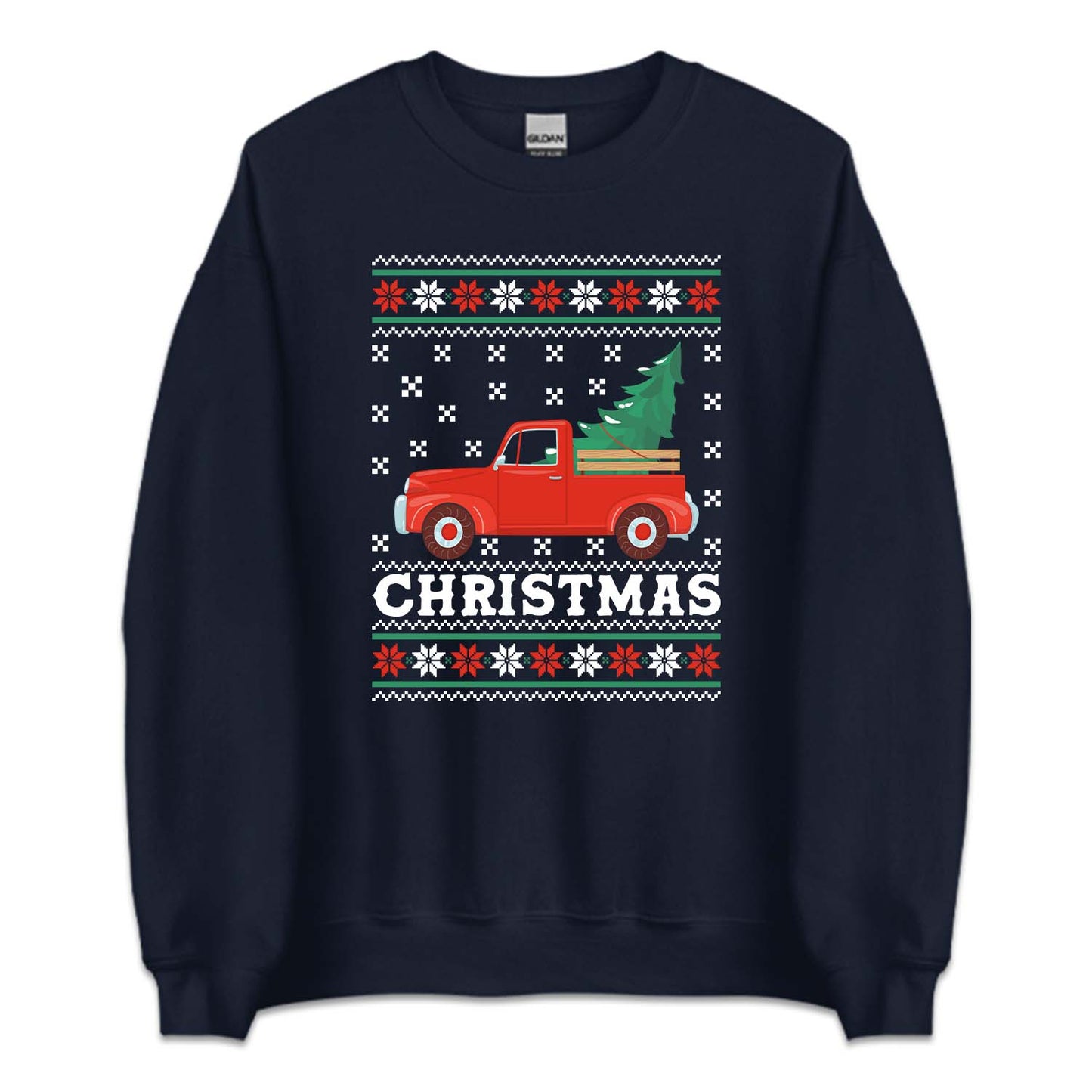 Christmas Vintage Red Truck With Tree Festive Xmas Tree Farm | PRODUCT CODE: CHTRKUCREM