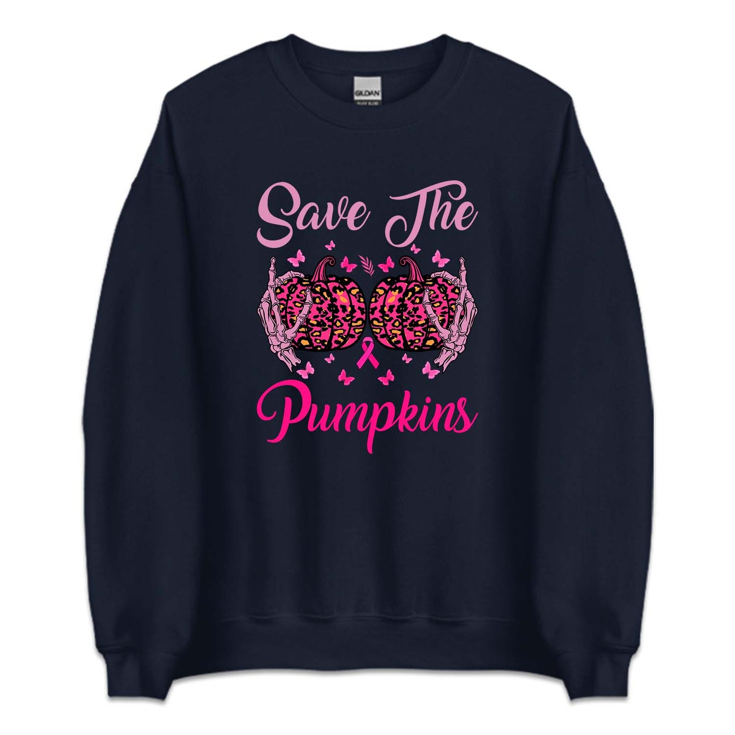 Save The Pumpkins Skeleton Hands Halloween Breast Cancer | PRODUCT CODE: SAHEPKMBRS