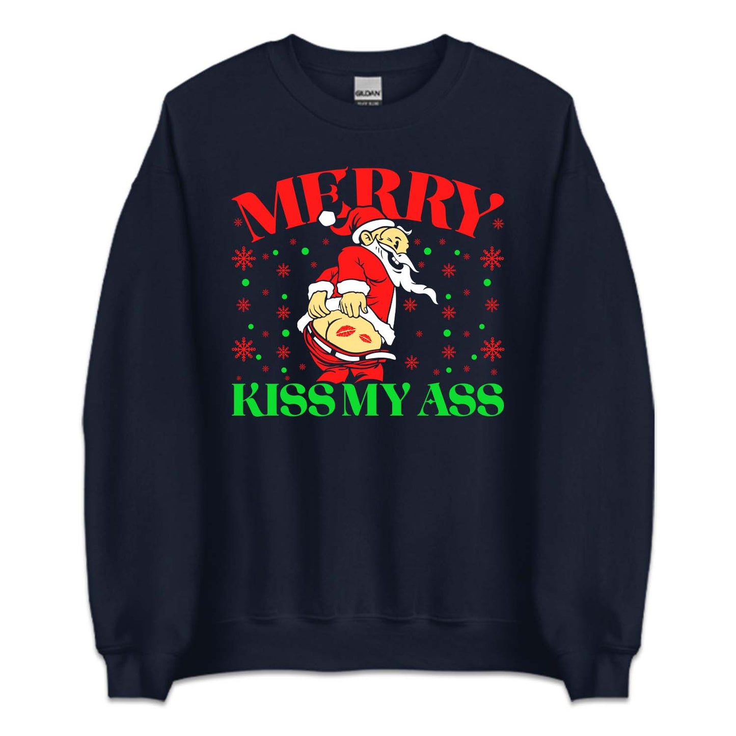 Merry Kiss My Ass Santa Butt Christmas Naughty Sarcastic Xmas | PRODUCT CODE: SNTLSUKIMYAB
