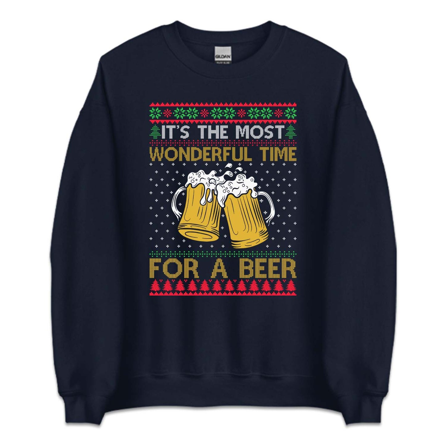 It's The Most Wonderful Time For A Beer Ugly Christmas Holiday Drinking Xmas | PRODUCT CODE: THMSTWNDMRB