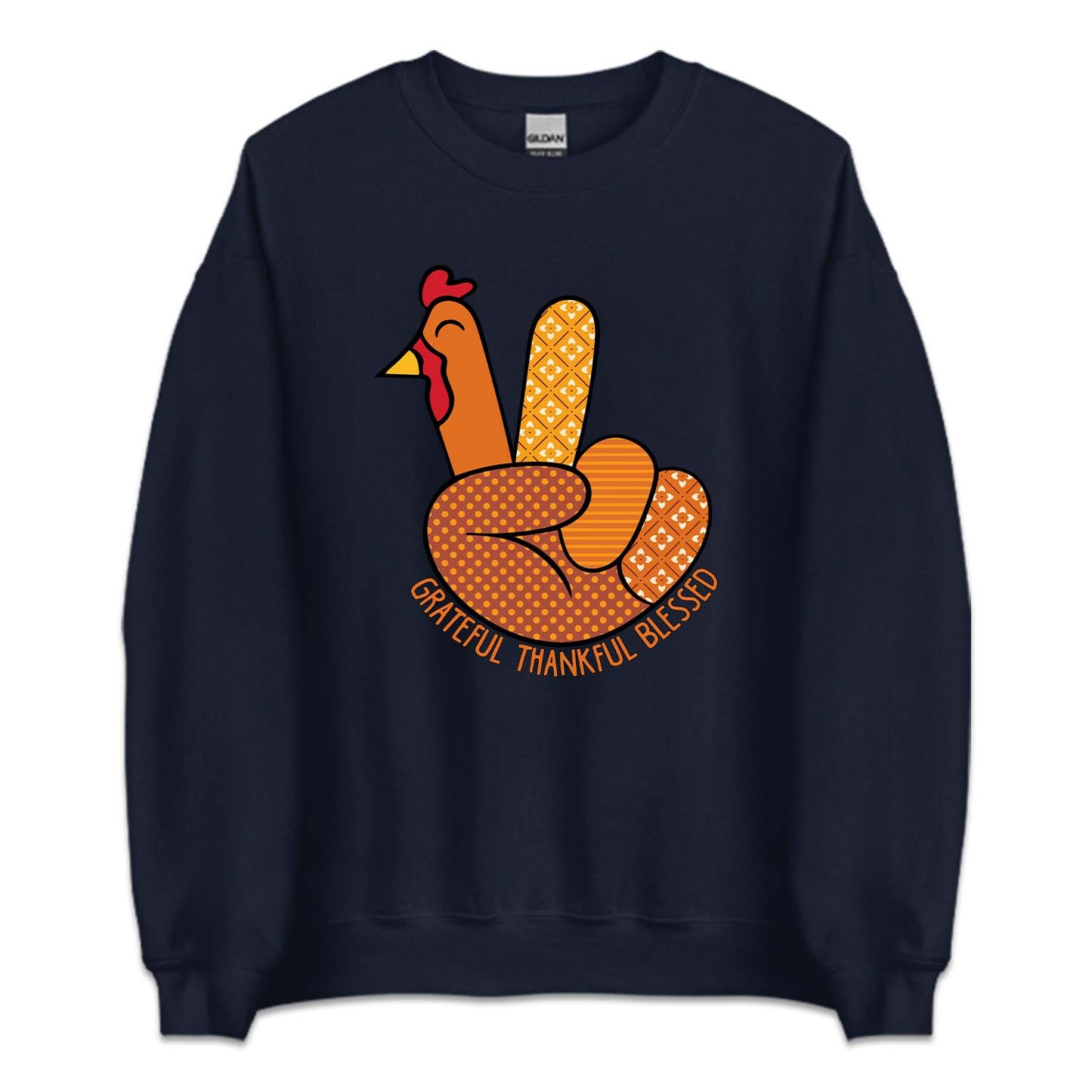 Thanksgiving Turkey Peace Sign Grateful Thankful Blessed | PRODUCT CODE: GRFTHNKBLSP