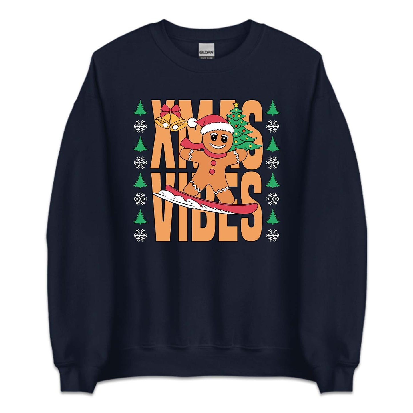 Christmas Gingerbread Man Snowboarding Xmas Vibes | PRODUCT CODE: GNRBDMSWNO