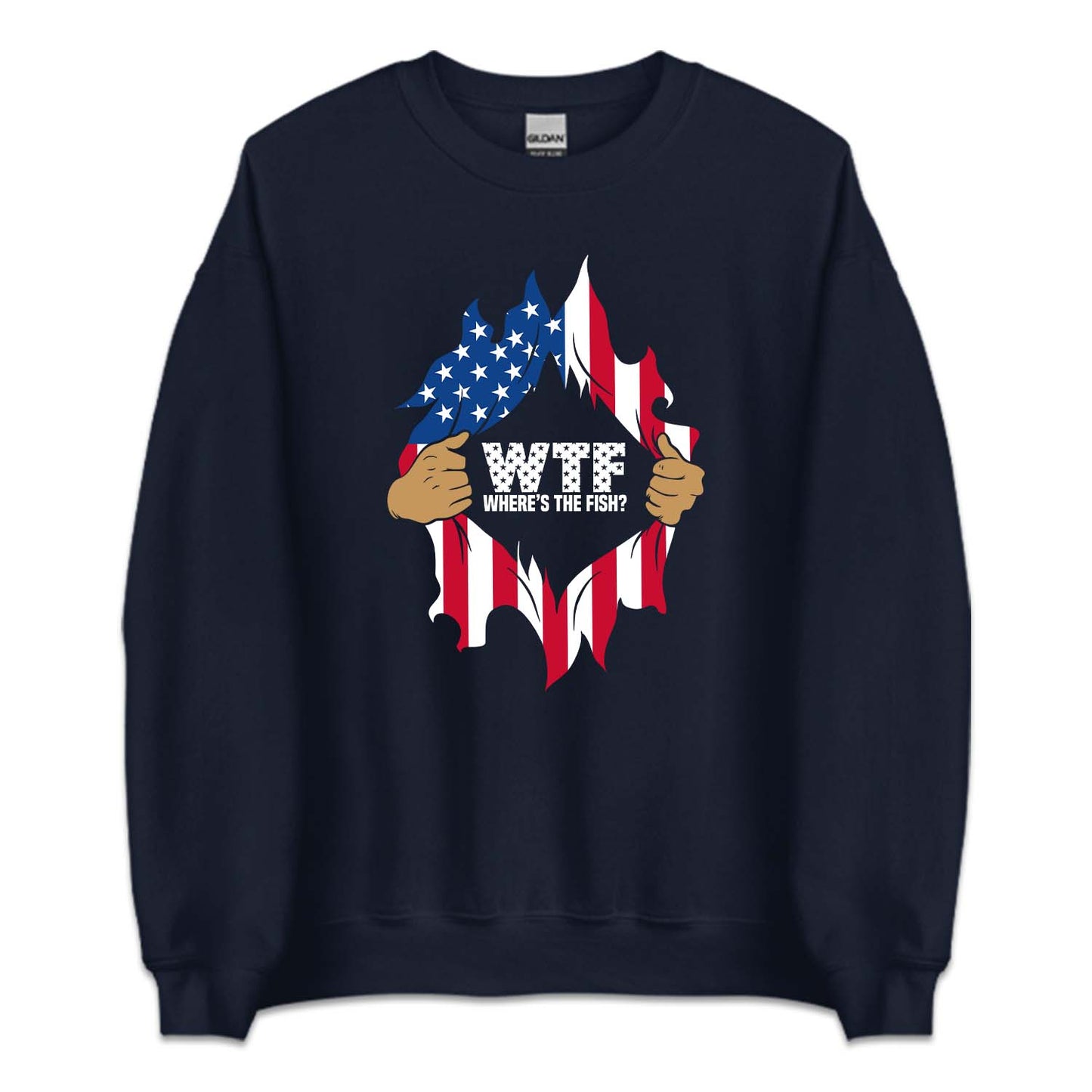 WTF Where's The Fish Veterans Day Patriotic USA Flag | PRODUCT CODE: EHRETHSFIVD