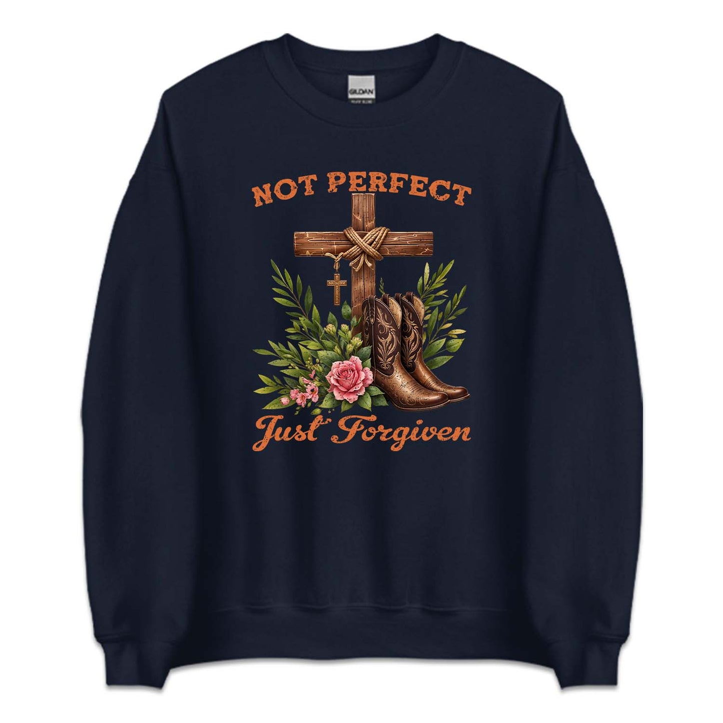Not Perfect Just Forgiven Wooden Cross & Cowboy Boots | PRODUCT CODE: CHRWDNORS