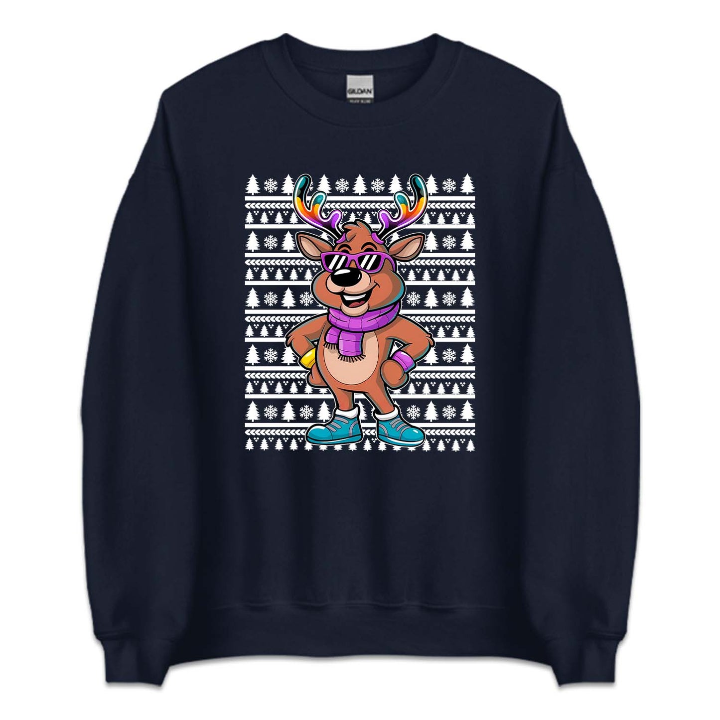 Christmas Rainbow Antlers Reindeer With Sunglasses Festive Xmas | PRODUCT CODE: RBNWATLNCH