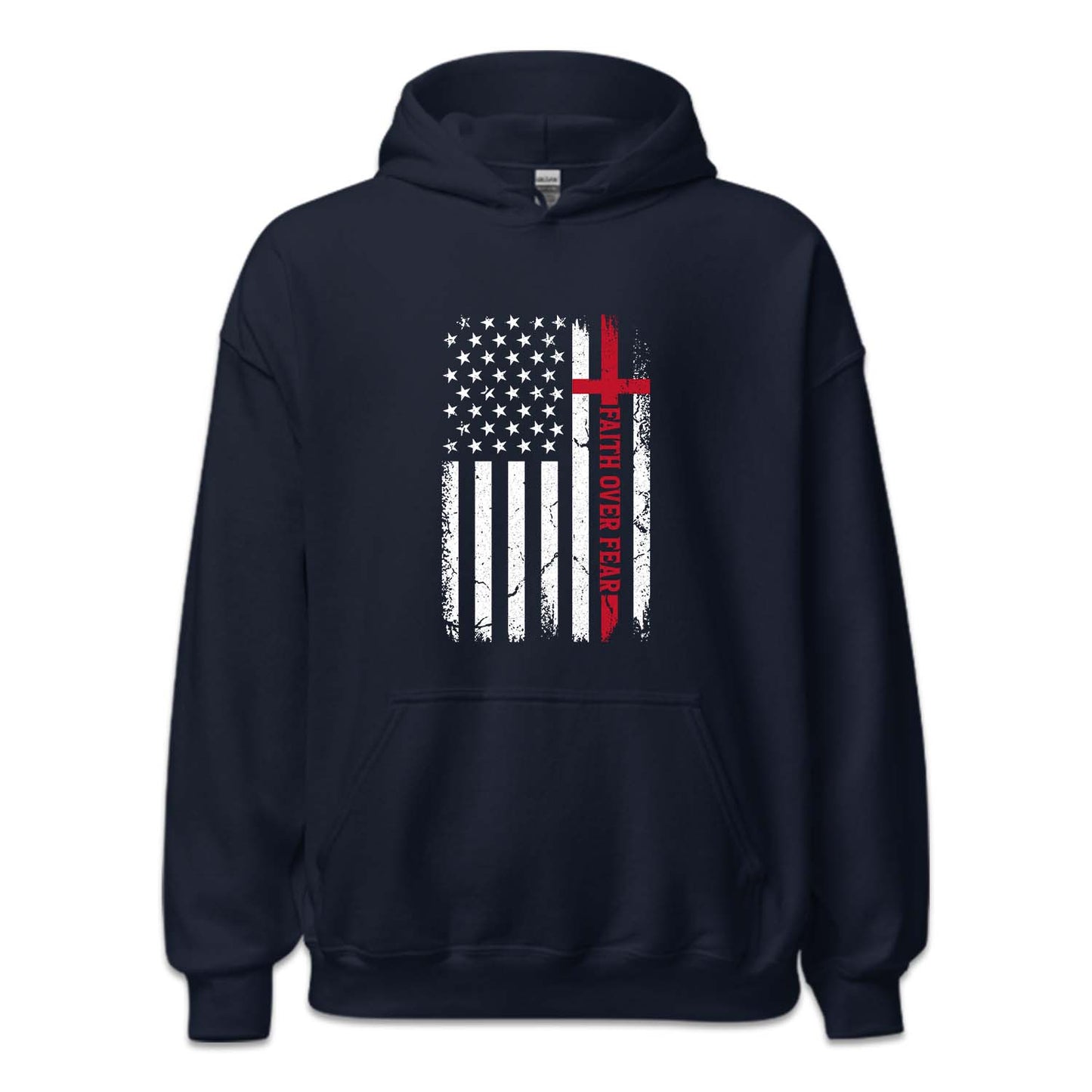 Faith Over Fear Christian USA Flag Bible Verse | PRODUCT CODE: FTHVRECHU