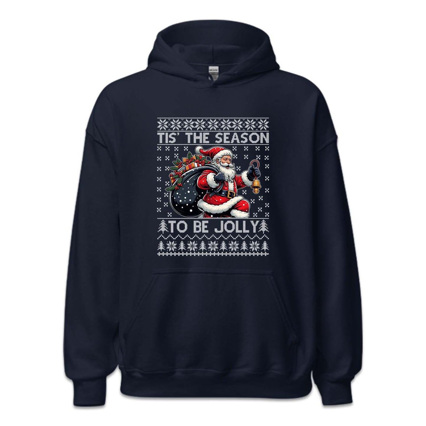Tis The Season To Be Jolly Santa Carrying Gift Bag Ugly Christmas | PRODUCT CODE: TSHANOBJLYC