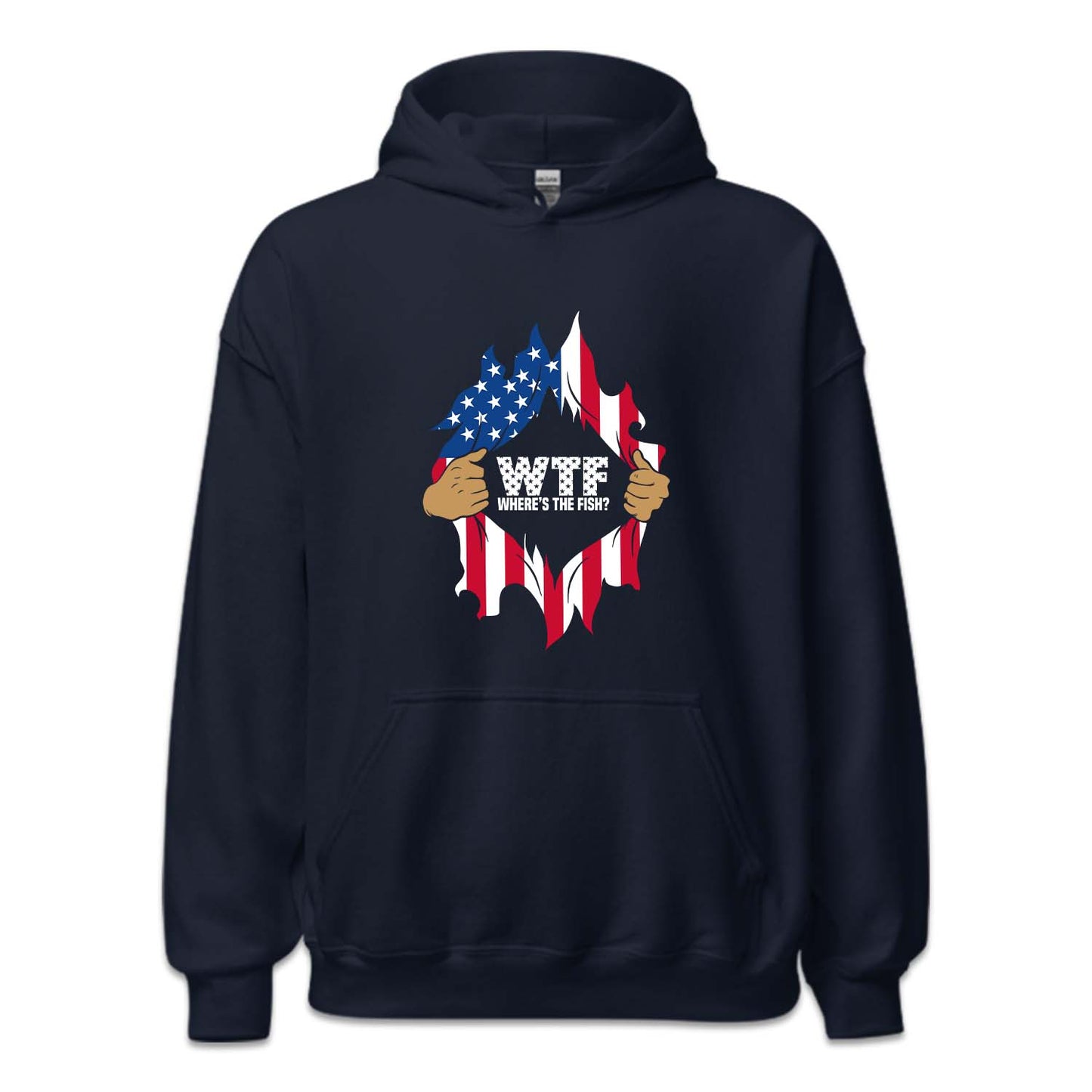 WTF Where's The Fish Veterans Day Patriotic USA Flag | PRODUCT CODE: EHRETHSFIVD