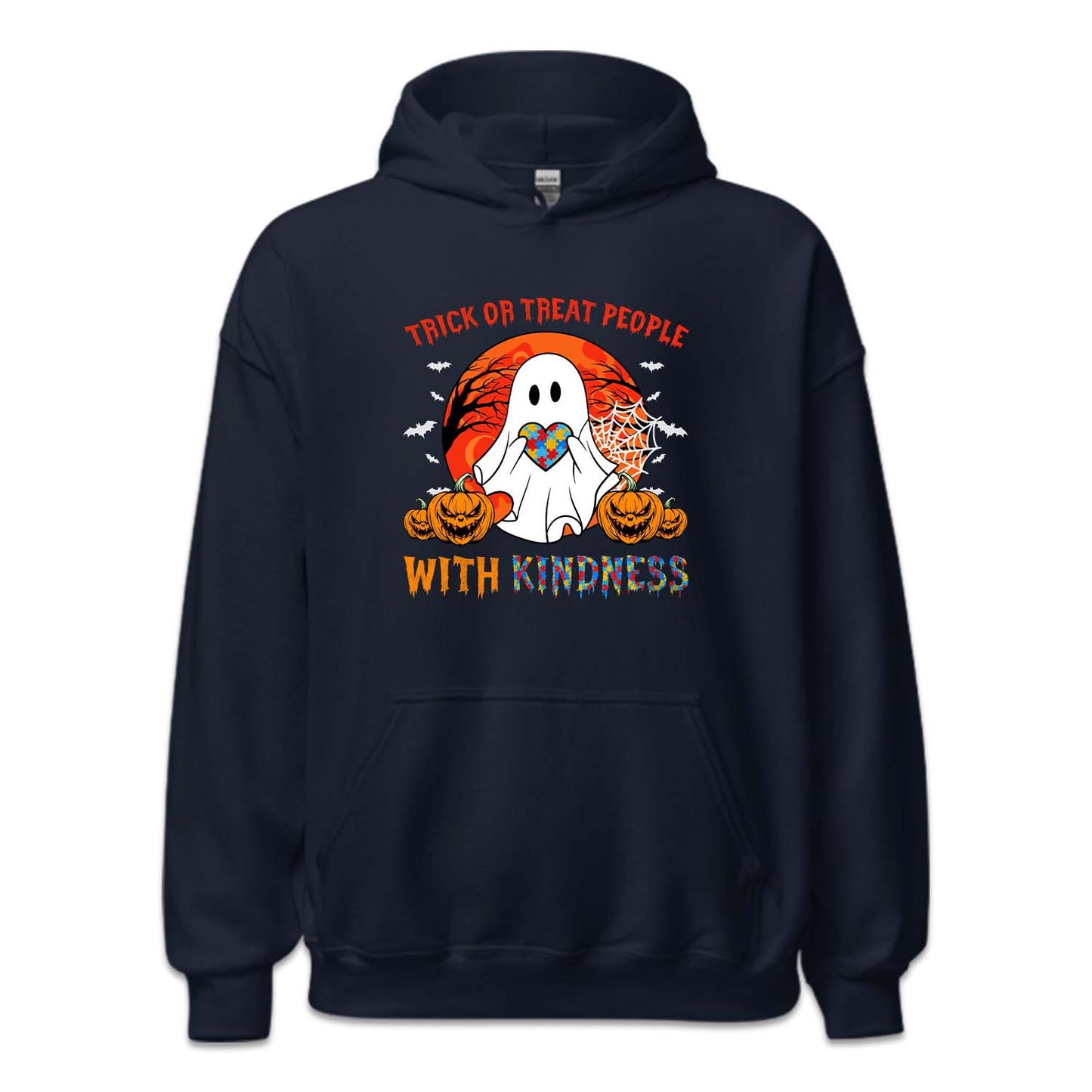 Trick or Treat People With Kindness Autism Boo Ghost Halloween | PRODUCT CODE: ASTBGHSTCR