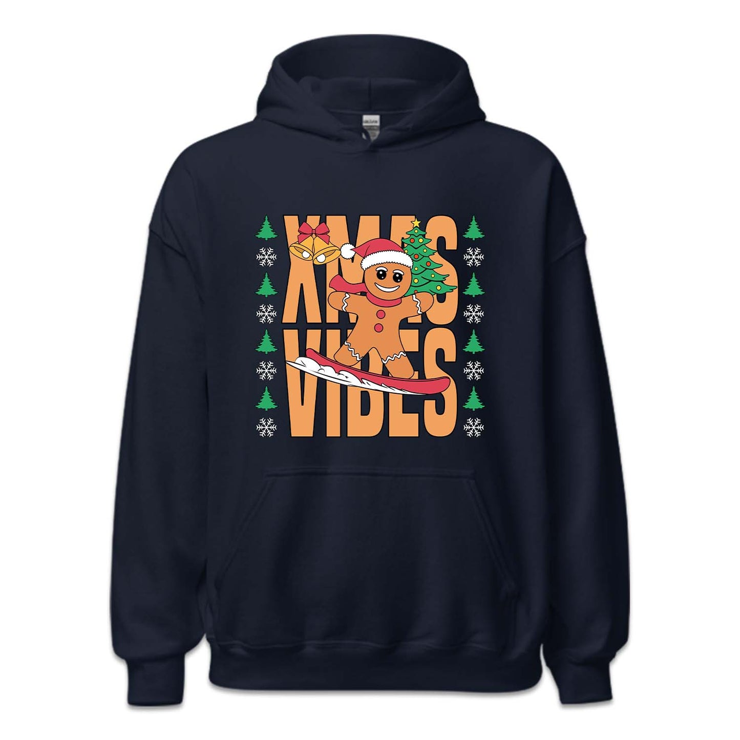Christmas Gingerbread Man Snowboarding Xmas Vibes | PRODUCT CODE: GNRBDMSWNO