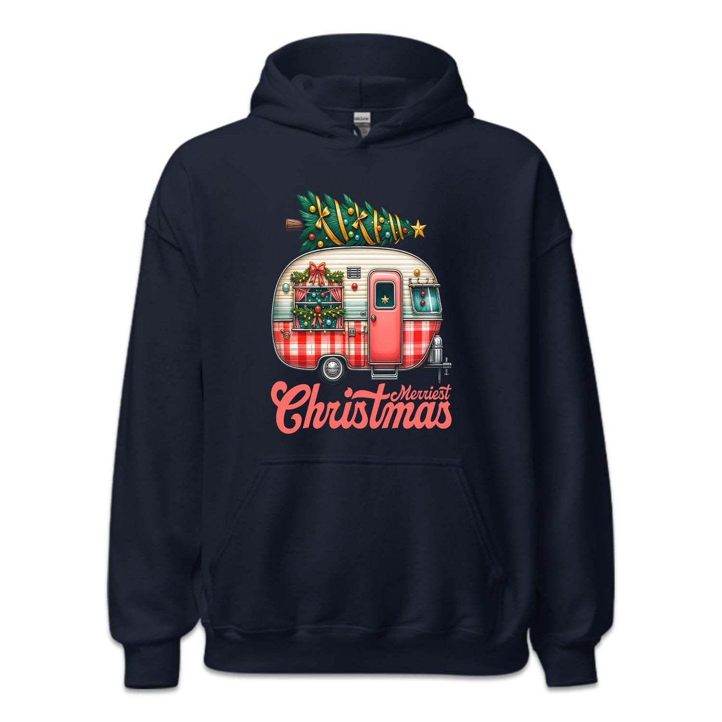 Merriest Christmas Holiday Road Trip Xmas Caravan Tree RV | PRODUCT CODE: MRSTCHMLDY