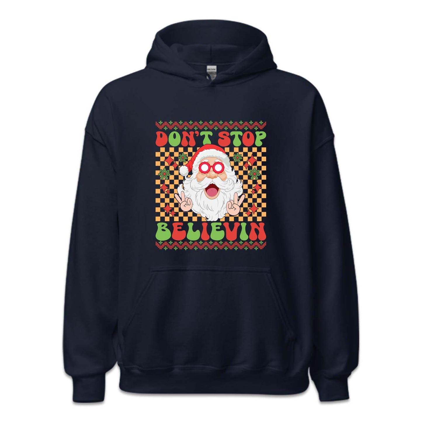 Don't Stop Believin Santa Christmas Retro Groovy Xmas Holiday | PRODUCT CODE: STPBLVCHRMA