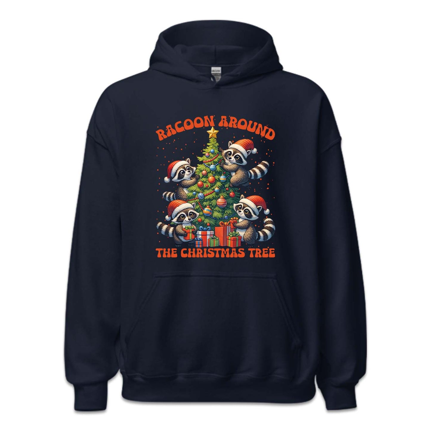 Raccoon Around The Christmas Tree Festive Holiday Xmas Raccoon | PRODUCT CODE: RCNDTRCHMSL