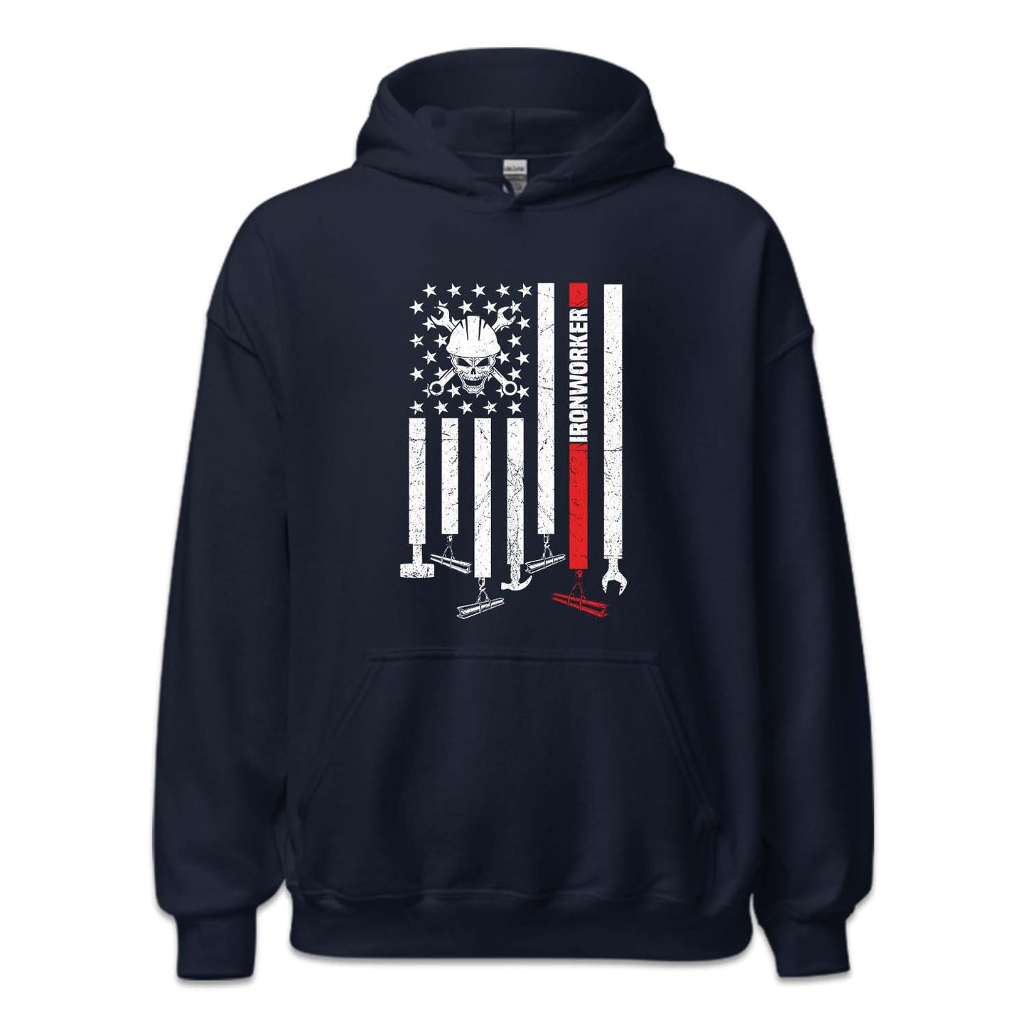Ironworker USA Flag Patriotic Workwear Labor Day | PRODUCT CODE: RNWKEAMRCF