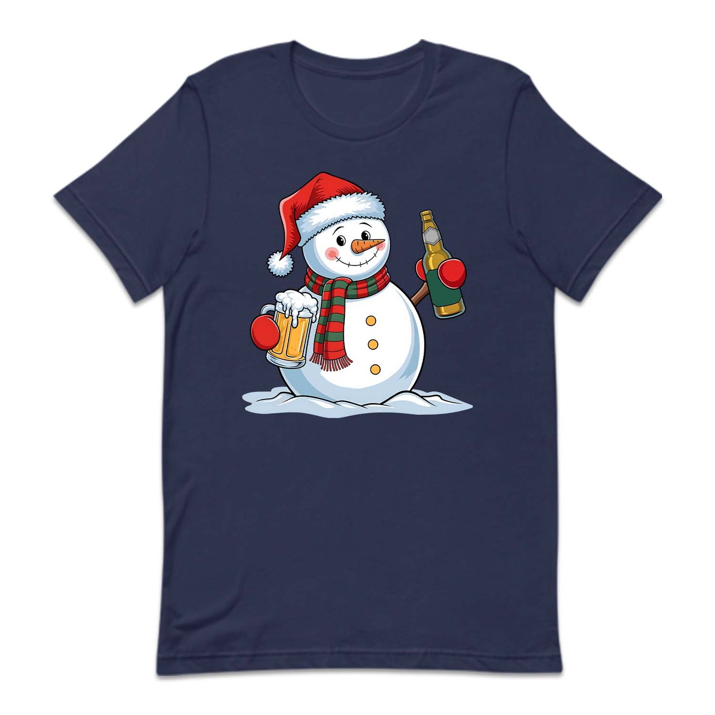 Christmas Snowman Drinking Beer Merry Beermas Xmas Frosty Beer | PRODUCT CODE: CTSNWMDRKBF