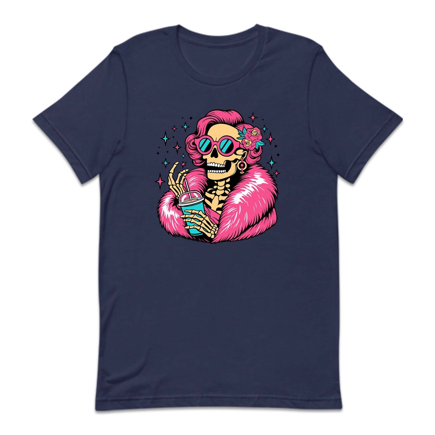 Skelton Holding Iced Coffee Cup Gothic Halloween | PRODUCT CODE: LDSKLHICF