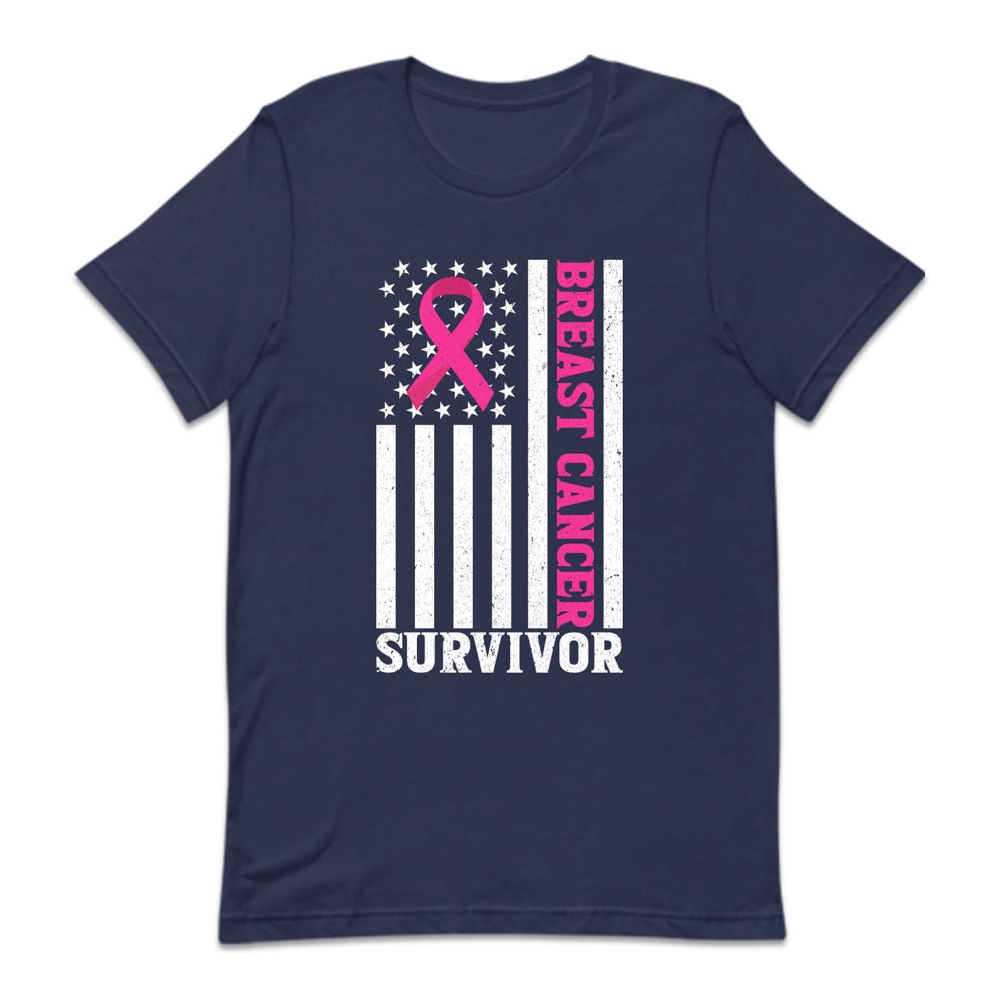 Breast Cancer Survivor USA Flag Pink Ribbon | PRODUCT CODE: BSTRCESVRF