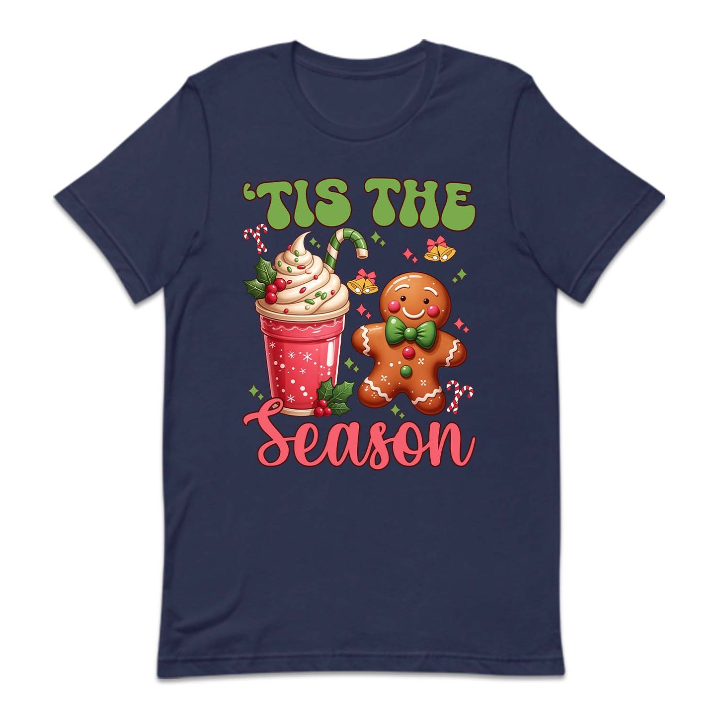 Tis The Season Pink Christmas Hot Cocoa Cup & Gingerbread Man Xmas | PRODUCT CODE: TSHEANOPKNCH