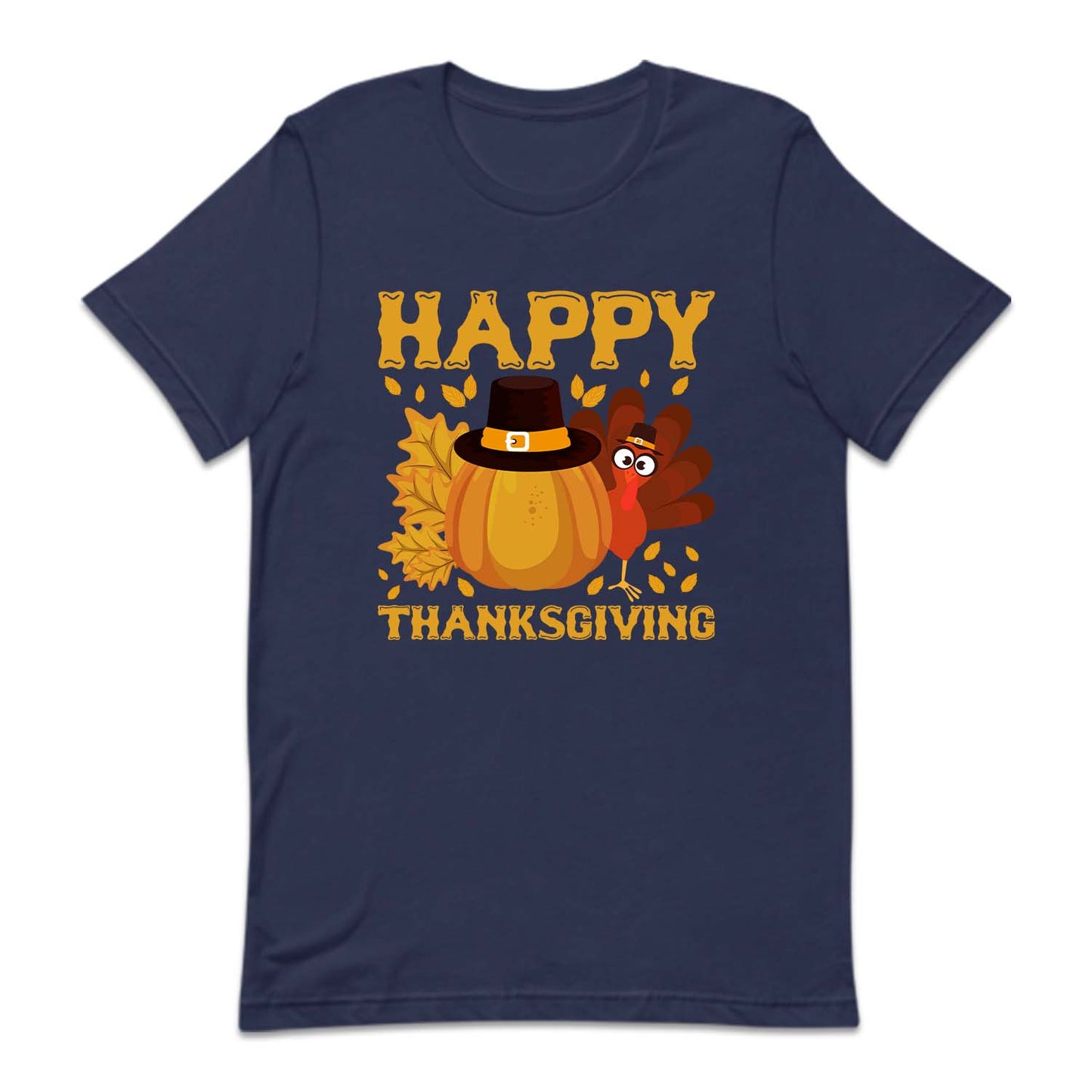 Happy Thanksgiving Pilgrim Pumpkin and Turkey Autumn Holiday | PRODUCT CODE: HPYTHNKPUK