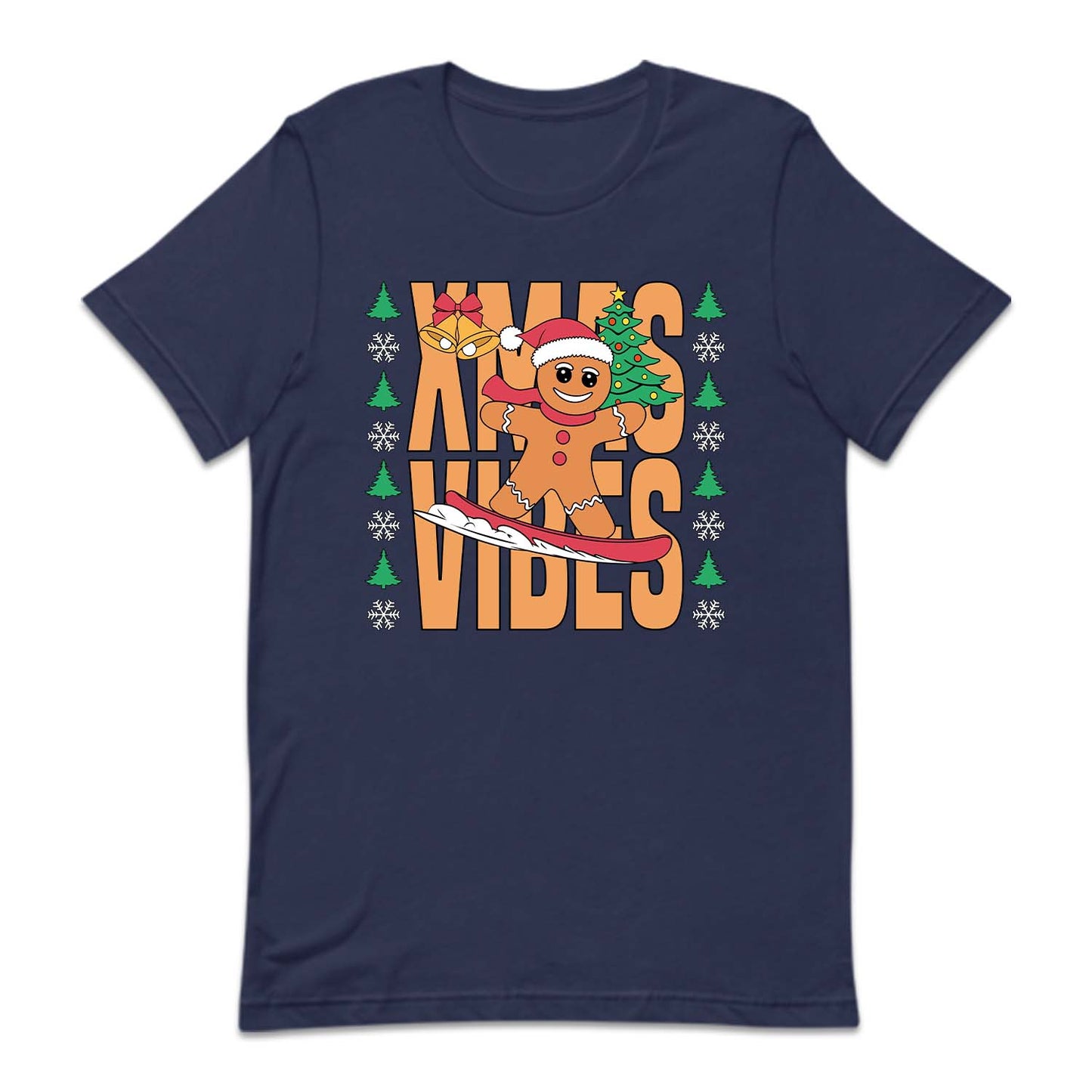 Christmas Gingerbread Man Snowboarding Xmas Vibes | PRODUCT CODE: GNRBDMSWNO